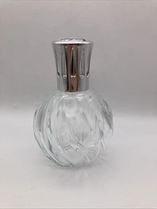 Lampada a olio Lamp Berger Paris vetro trasparente forma rotonda vortice argento **senza stoppino** - Foto 1 di 3