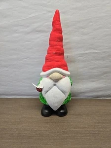 12 In. Tall Outdoor Garden Gnome with Bird Yard Statue Decoration, Multicolor - Picture 1 of 9