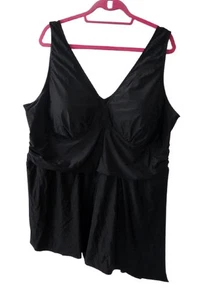 Torrid Swim Dress Swimsuit Woman Plus Size 5X / 5 Asymmetrical Black Wireless - Picture 1 of 7
