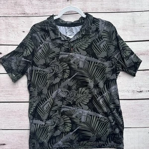 Grunt Style Golf Polo Shirt Men Large Hawaiian Machine Gun Green Black - Picture 1 of 6