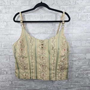 Jeanology Blumen Bustier Crop Top Vintage Korsett Damen Größe 16 - Bild 1 von 6