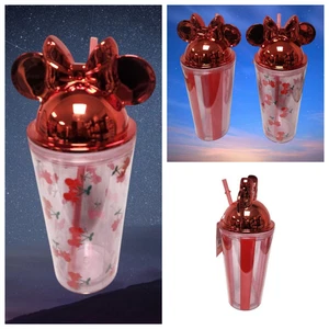 Taza Vaso Minnie Mouse Cereza Roja con Pajita - Regalo Disney de Lujo Individual y Juego - Imagen 1 de 34