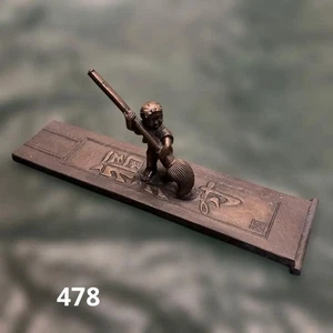 Fermacarte da scrivania Takaoka in rame finitura bronzo vintage fatto a mano da collezione - Foto 1 di 12