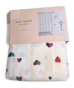 KATE SPADE HEARTS ๐ TENDA DOCCIA IN TESSUTO ๐ 72" x 72" Nuova con etichette Designer - Foto 1 di 8