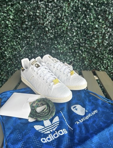 BAPE x Adidas Stan Smith 30° anniversario 'bianco verde mimetico' UK 9 5