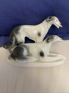 Vintage Windhunde Porzellan Figur, Hund, Barsois, Carl Scheidig, Thüringen,Deko - Bild 1 von 6