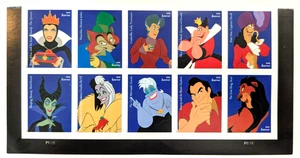 Set of Forever Disney Villians Stamps (SC 5213-22) MNH - Below Face - Picture 1 of 1