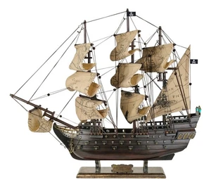 Piratenschiff Modellschiff aus Holz/Stoff 51 x 18 cm Sea-Club - Bild 1 von 5