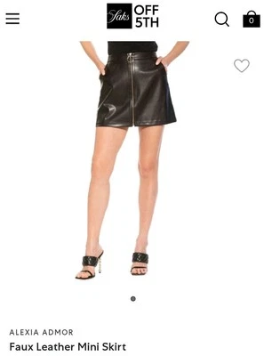 Alexia Admor Faux Leather Black Mini Skirt Size 4 - Image 1 of 4