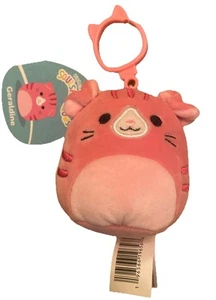 Squishmallows 3,5" Geraldine The Pink Tabby Cat Clip On Nuovo con etichette - Foto 1 di 2