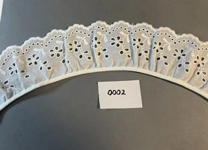 White Eyelet Ruffled Lace Trim -2-3/8" wide x 4-3/8 yards long -Stock #0002 - Picture 1 of 2