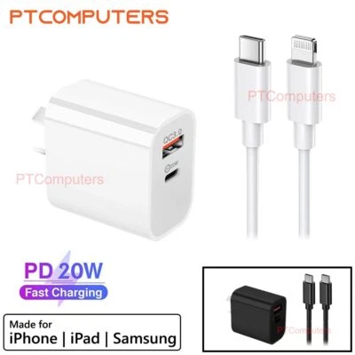 20W Dual USB Type-C Wall Adapter PD Power Fast Charger For Android iPhone iPad - image 1 of 4