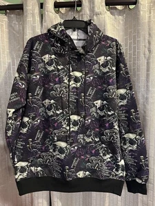 A**holes*s Live Forever Hoodie Sweatshirt Medium Black Skulls And Mushrooms New - Picture 1 of 2