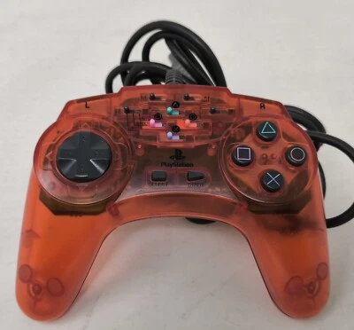 PlayStation ASCii Pad V2 Controller Clear Red ASC-0505S for PS1 PS2 - Image 1 of 4
