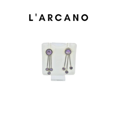 Orecchini Pendenti, Ametista Stilizzato, Ag 925, EL024AM, L'Arcano - Immagine 1 di 3