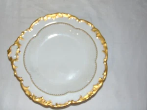 10 cuencos de sopa de TV franceses Tressemaines Vogt Limoges mango de pestaña Ovington Bros dorado - Imagen 1 de 8
