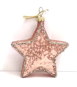 Star Mercury Glass Pink Glitter Christmas 4" - Picture 1 of 6