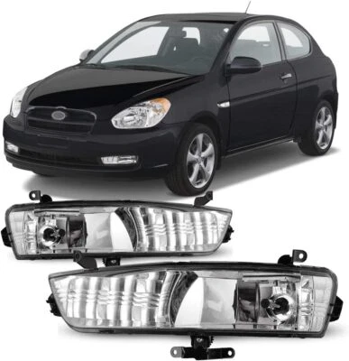 Fog Lights For 2006 -2011 Hyundai Accent Front Bumper Driving Fog Lamps L+R Side — 第 1/4 张图片