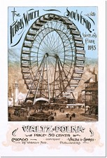 1893 Chicago World's Fair Ferris Wheel Vintage Poster Reproduction