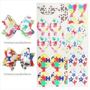 Pre-printed faux leather hair bows Makes up to 6 hair bows Cut and Craft DIY - Picture 1 of 1