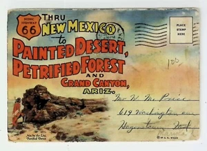 Postcard Folder Route 66 New Mexico Painted Desert, Arizona - Picture 1 of 2
