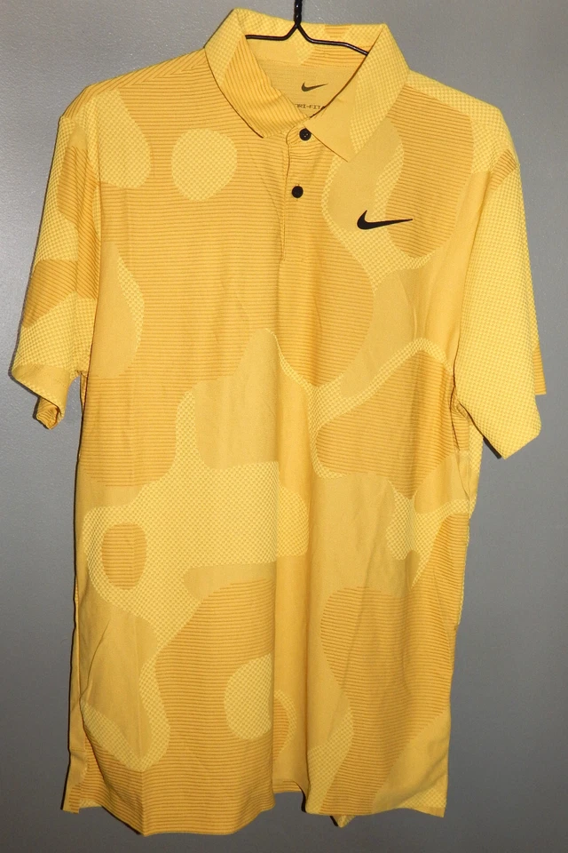 Nike Dri-Fit ADV Polo Shirt Mens Medium Yellow Golf Performance DR5312-772