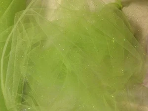 Tüll GLITZER  in HELLGRÜN Glitzertüll METERWARE Tütü  Hochzeit Stoff Stoffe - Bild 1 von 1