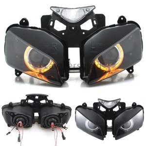 Fully Projector Headlight Assembly HID Amber Angel Eye For Honda CBR1000RR 04-07 - Picture 1 of 12