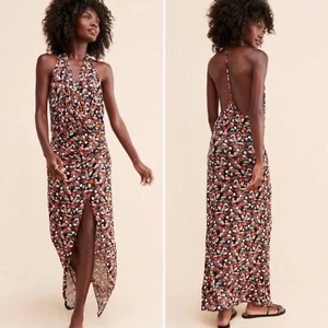 Free People Geometric Sleeveless Maxi Dress XS Brown Daria Combo Boho Ethereal - Picture 1 of 16