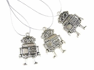 3 Stück Weihnachtsbaumanhänger Christbaumschmuck Dekoration Roboter silber - Picture 1 of 5