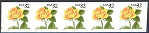 Yellow Rose Self-Adhesive 32 Cent 5 Coil Stamps PNC5 MNH Scott 3054 Plate #2222 - Picture 1 of 2