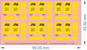 Australian National_AN-class_Loco_Decals - HO (1/87) N (1/160) - Water Decal - Picture 1 of 3