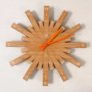 Alessi Raggiante Bamboo Wall Clock | Italian sunburst design - Picture 1 of 7