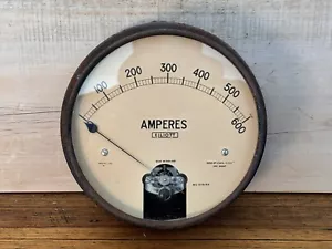 Vintage Huge ELLIOTT No.676169 600 AMPERES Substation Gauge England Steampunk - Picture 1 of 8