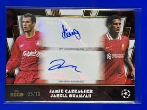 Jamie Carragher / Jarell Quansah Liverpool 05/10 Duel Auto 24/25 Topps Deco UCC - Picture 1 of 3