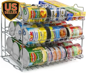 Can Organizer Rack, 3-Tier Stackable Can Tracker & Pantry Cabinet Organizer H... - Picture 1 of 1