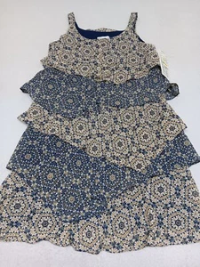 Bethany Lagenlook Sommerkleid blau & elfenbein gefüttert - Größe 8P - Neu mit Etikett - Bild 1 von 7