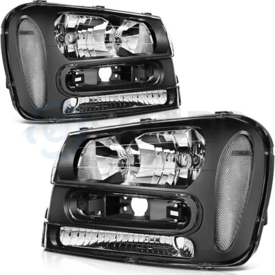 Headlights Assembly Pair fits Chevy Chevrolet Trailblazer 2002-2009 Replacement - Image 1 of 4