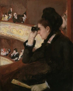 Binoculares Mary Cassatt In the Loge At the Opera 1878 impresión artística de 17" x 22" - Imagen 1 de 1
