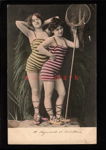 BELGIUM BEAUTIFUL WOMEN BATHING BELLES SWIMMING COSTUMES RISQUE PC 1905 - NU78 - Picture 1 of 2