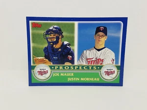 2003 Topps #680 Twins Prospects (Joe Mauer (HOF) & Justin Morneau) - Carta Base - Foto 1 di 2