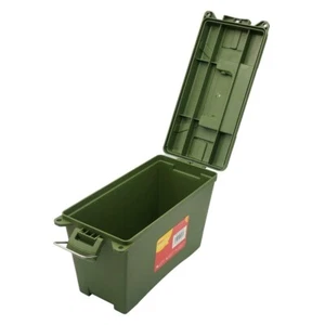 AMMO BOX / STACKABLE AMMO STORAGE BOX FIELD BOX TOOL BOX RUGGED PLASTIC - Picture 1 of 2