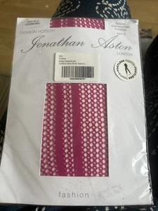 Jonathan Ashton Fushia Pink. Stripe Diamond Net Footless Tights Size M/L ( B/C) - Picture 1 of 2
