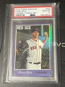 2019 Topps Heritage Hot Box Chrome Purple Refractor Chris Sale PSA 10 GEM MT - Bild 1 von 2