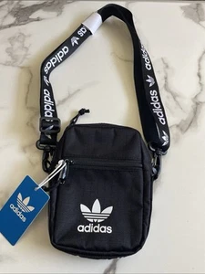 New Adidas Designer Crossbody Pack Gym Travel Street Style Shoulder Bag Black - Picture 1 of 9