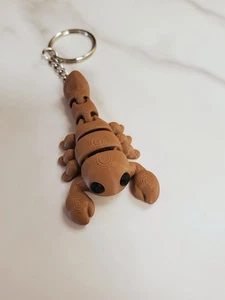 Scorpion Flexible 3D Printed Keychain | Includes Metal Keyring - Picture 1 of 7