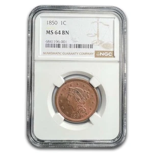1850 Large Cent MS-64 NGC (Brown) - Picture 1 of 3