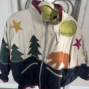 Chaqueta Otello Pelle Vintage Cuero Apliques Animales Salvajes Corea M - Imagen 1 de 15