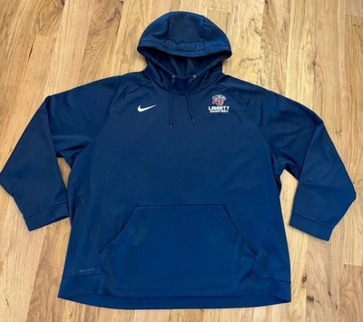 NIKE Liberty University Flames Baloncesto Azul Marino Sudadera con Capucha Dri-Fit 3XL Foto 1 de 3