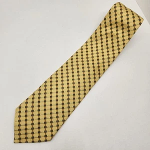 Ermenegildo Zegna Krawatte gelb 100% Seide geometrisch formell Luxus Handarbeit Italien - Bild 1 von 12